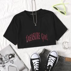 буква Повседневный Футболки Shein