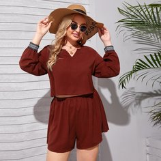 Топ и шорты размера плюс Shein