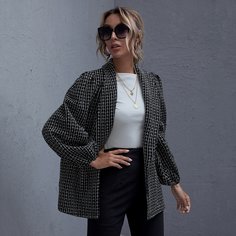 Твидовое пальто с оригинальным рукавом Shein