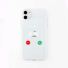 Прозрачный чехол для iPhone с узором интерфейса вызова Shein
