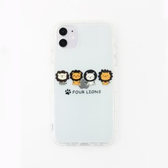 Прозрачный чехол для iPhone с принтом льва Shein