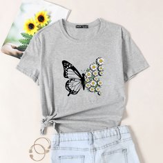 Животный Повседневный Футболки Shein