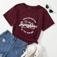 Лозунг Повседневный Футболки Shein