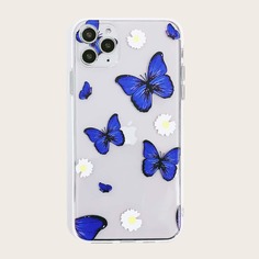 Прозрачный чехол для iPhone с принтом бабочки Shein