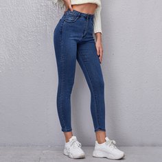 Однотонные обтягивающие джинсы Shein
