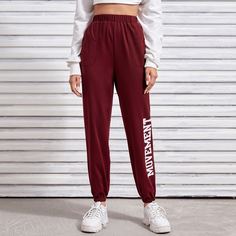 Карман буква Спортивный Брюки Shein