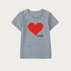 буква Повседневный Футболки для маленьких девочек Shein