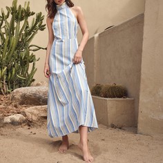 на молнии Полосатый Элегантный Платье Shein