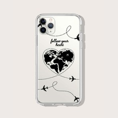 Чехол для iPhone с принтом карты Shein