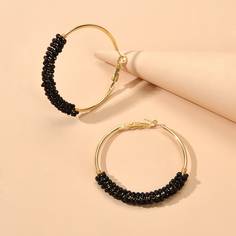 Серьги-кольца с бусинами Shein