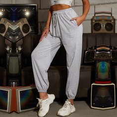 Спортивные брюки на кулиске с карманом Shein