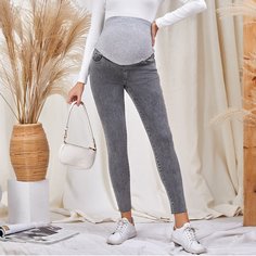 Карман Джинсовая одежда для беременных Shein