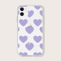 Прозрачный чехол для iPhone с рисунком сердца Shein