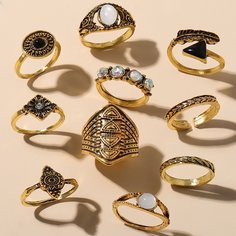10шт кольцо с драгоценным камнем Shein