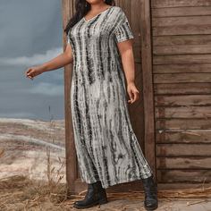 тай дай Повседневный Платья размер плюс Shein