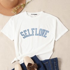 буква Повседневный Футболки Shein