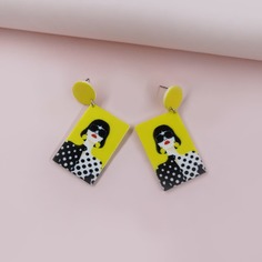 Серьги-подвески с графическим рисунком Shein