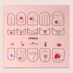 Наклейка для ногтей с рисунком сердца 1 лист Shein