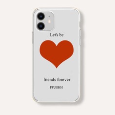 Прозрачный чехол для iPhone с принтом сердечка Shein