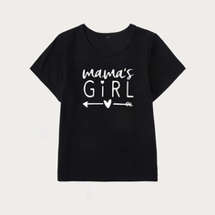 буква Повседневный Футболки для маленьких девочек Shein