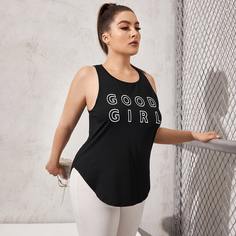 буква Спортивные топы размера плюс Shein