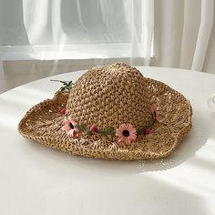 Соломенная шляпа с цветком Shein