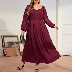 Одноцветный Элегантный Платья размер плюс Shein