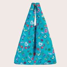 Складная сумка-шоппер с принтом цветка и бабочки Shein