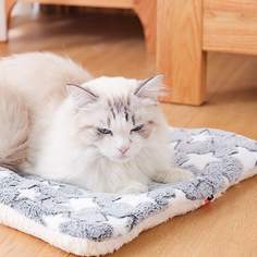 Плюшевое одеяло для кошек с геометрическим рисунком Shein