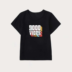 буква Повседневный Футболки для маленьких девочек Shein