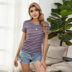 Футболка в радужную полоску Shein