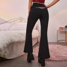 Брюки-клеш с цветочным принтом Shein