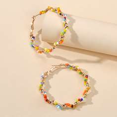 Серьги-кольца из бисера Shein