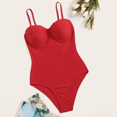 Слитный купальник на косточках Shein