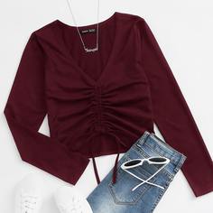 Кроп топ на кулиске Shein