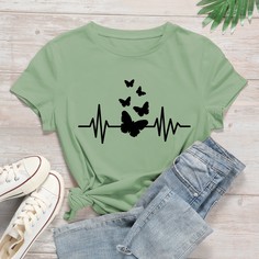 С животными Повседневный Футболки Shein