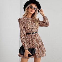 Платье с принтом без пояса Shein