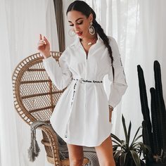 с рюшами Текст Повседневный Платья Shein