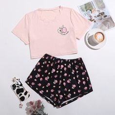 буква милый Пижама Shein