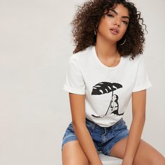 Футболка с принтом персонажа Shein