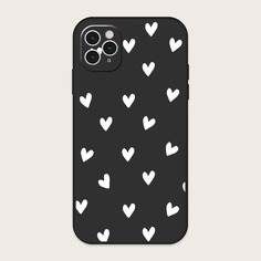 Чехол для iPhone с принтом сердечка Shein