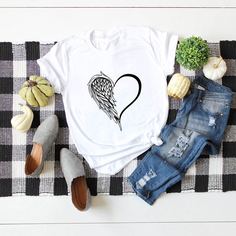 Сердечко Повседневный Футболки Shein