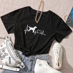 Животный Повседневный Футболки Shein