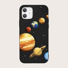 Чехол для iPhone с узором планеты Shein