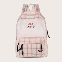 Рюкзак в клетку с карманом Shein
