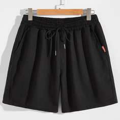 Карман буква Повседневный Мужские шорты Shein