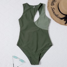 Слитный купальник с разрезом Shein
