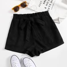 Пояс Одноцветный Повседневный Шорты Shein