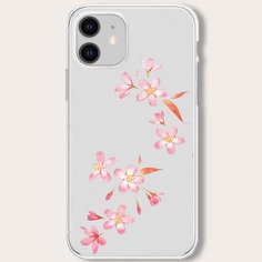 Прозрачный чехол для iPhone с цветочным принтом Shein