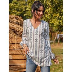 с разрезом Цветочный Бохо Блузы Shein